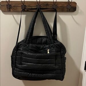 Black Quilted Women's Travel Bag